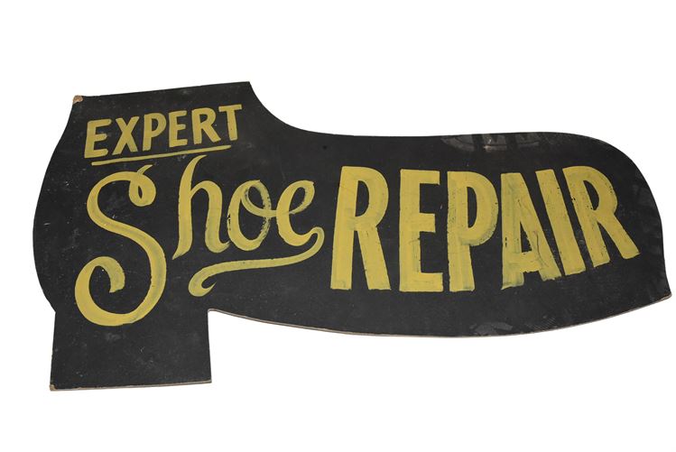 Vintage Expert Shoe Repair Advertising Sign