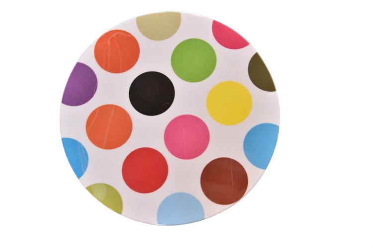 Jackie Shapiro French Bull Polka Dot Plate