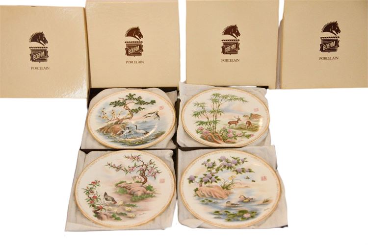 Four (4) BOEHM Porcelain Plates