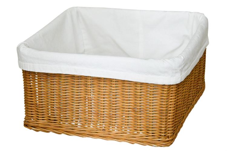 Wicker Basket With Cloth Insert