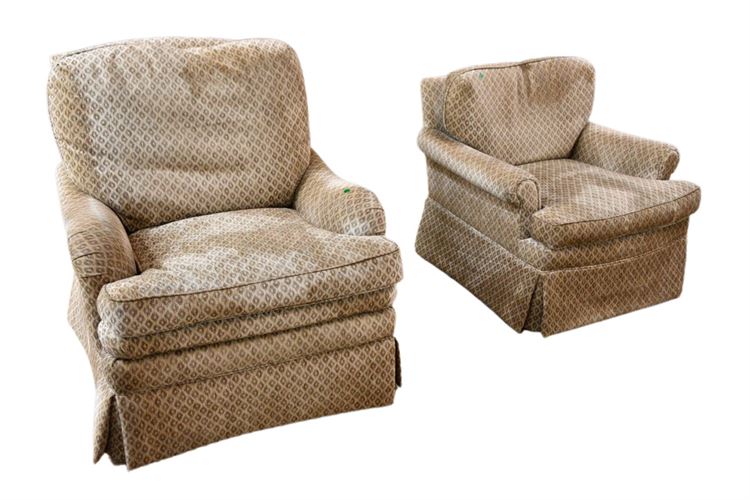 Pair, Upholstered Armchairs (One Recliner)