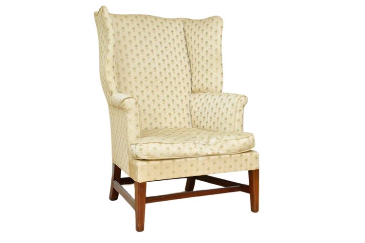 Pineapple Pattern Upholstered Wingback Chair