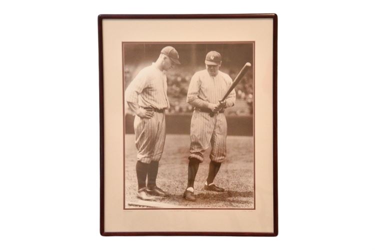 Lou Gehrig & Babe Ruth "The Rookie" Framed Circa 1923