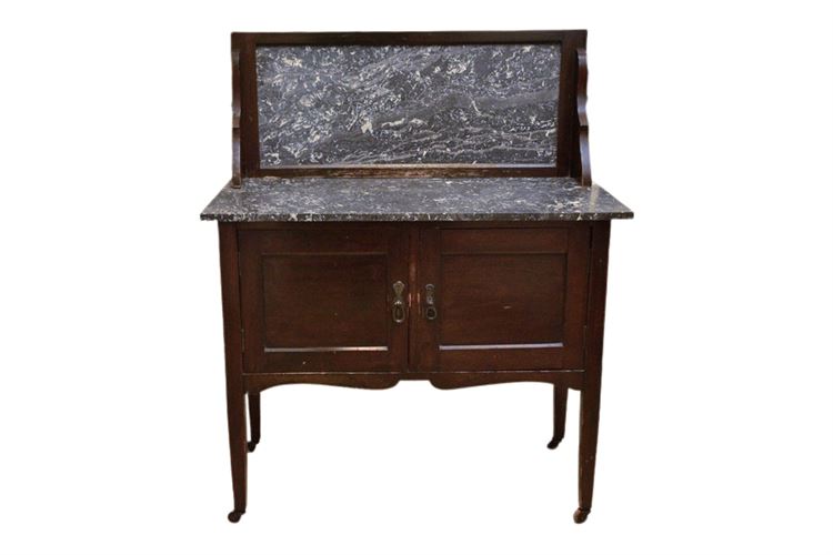 Mahogany Marble Top Wash Stand