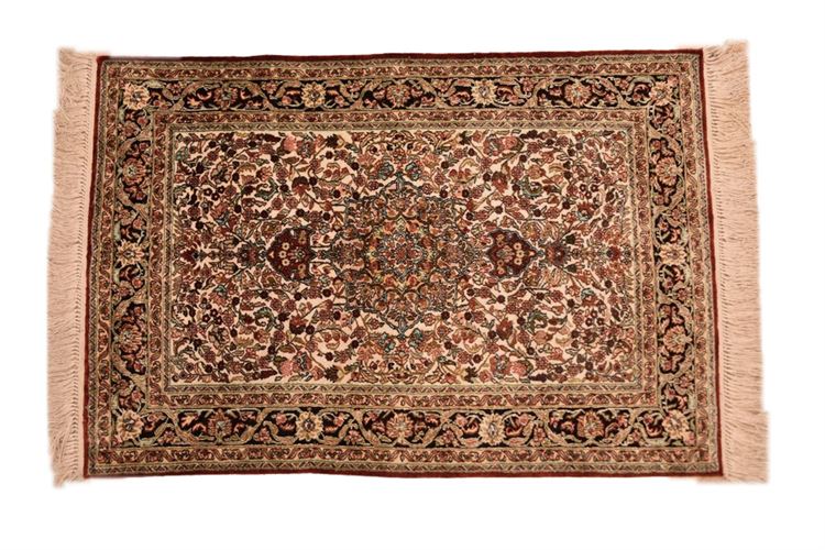 Finely Knotted Hereke Silk Persian Matt