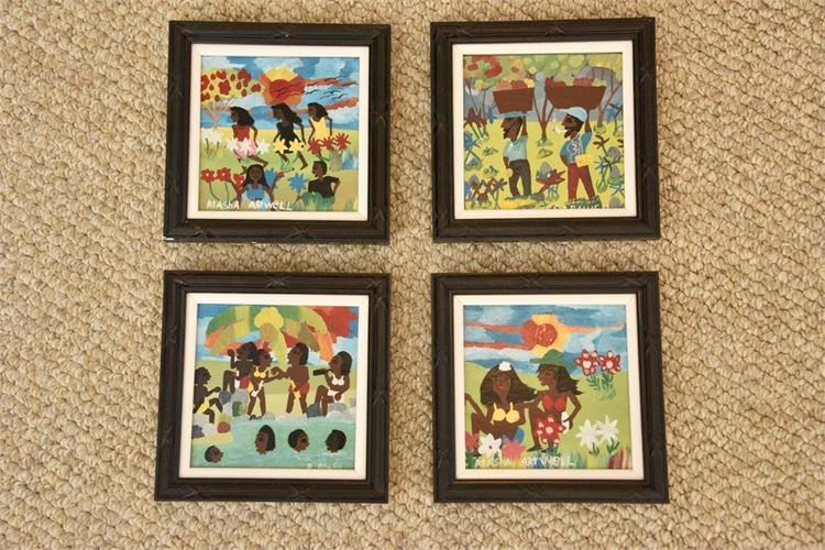 Atasha Artwell & R  Anslin  Four (4) Framed Artworks