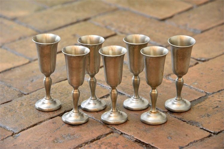 Seven (7) Pewter Goblets