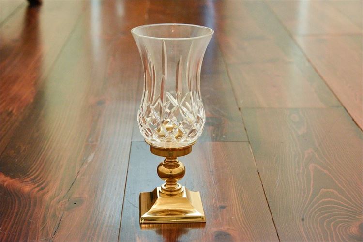 WATERFORD Crystal and Brass Candle Holder