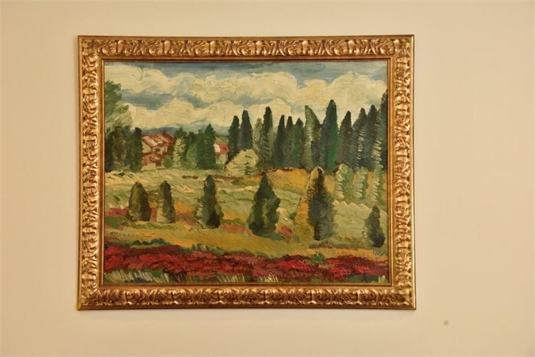 Framed Landscape Signed Ruth Barrett