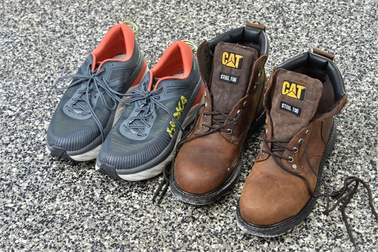 CAT Work Boots and HOKA Running Shoes (Size 11.5)