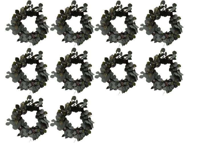 Ten (10) Decorative Wreathes