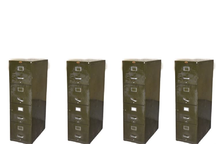 Four (4) Metal File Cabinets