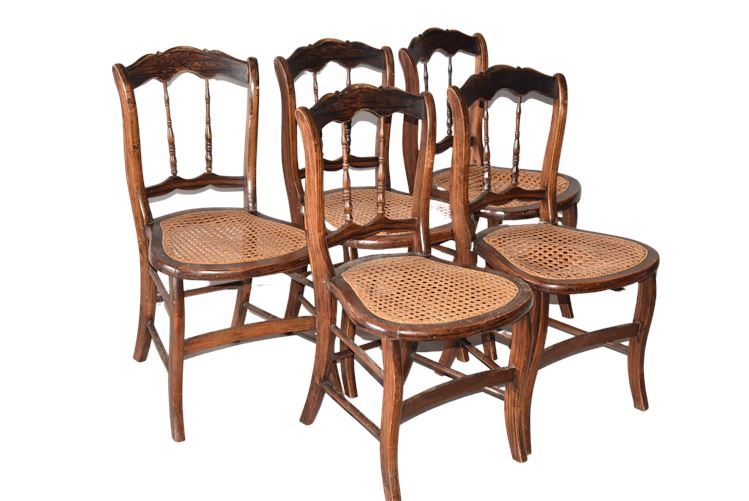 Five (5) Cane Seat Chairs