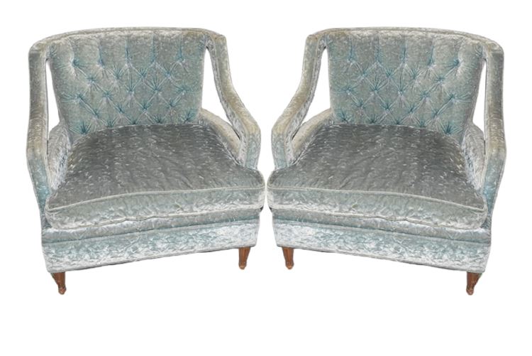 Pair, Vintage Upholstered Armchairs