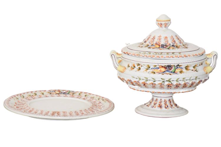 Italian Porcelain Tureen and Plate