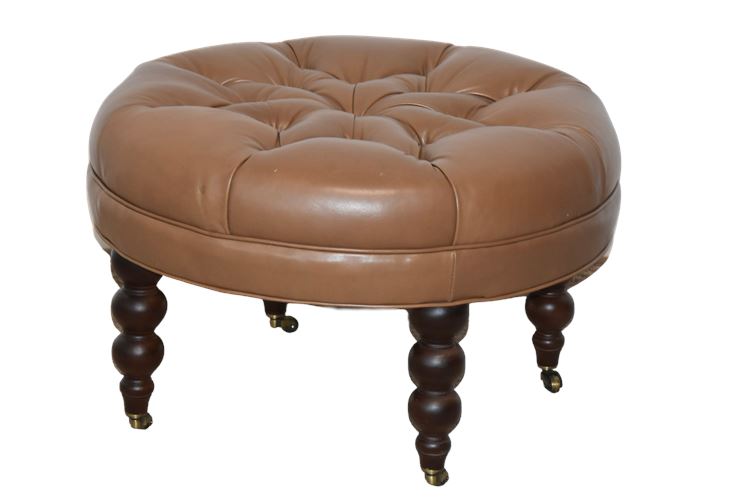 LEE Tufted Leather Ottoman