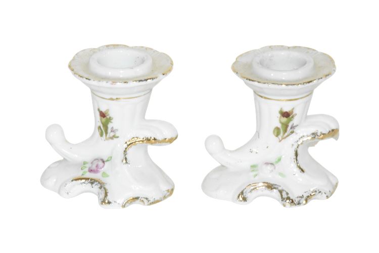 Pair, Porcelain Candle Holders