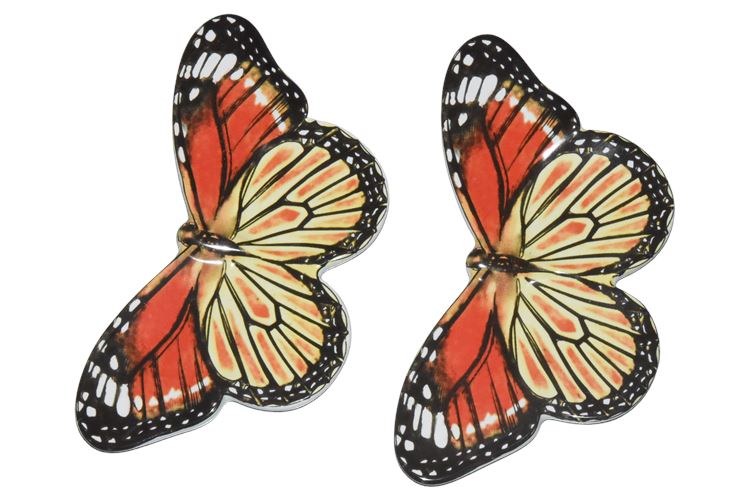Pair, Portuguese Butterfly Plates