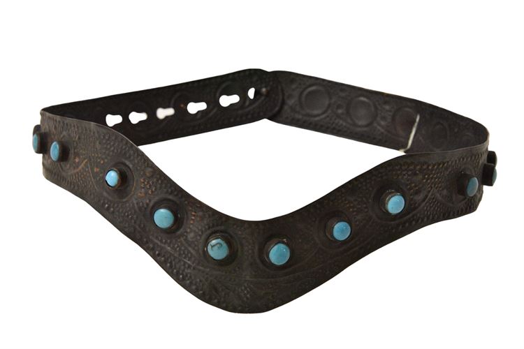 Metal Belt With Turquoise Accents