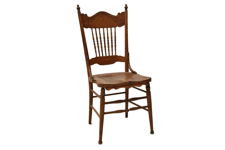 Spindle Back Chair With Carved Details