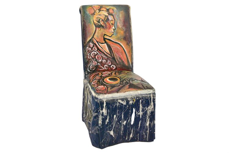 Geisha Painted Chair C. Barksdale