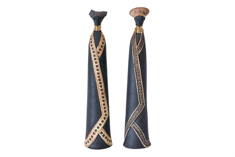 Pair Of African Studio pottery figures