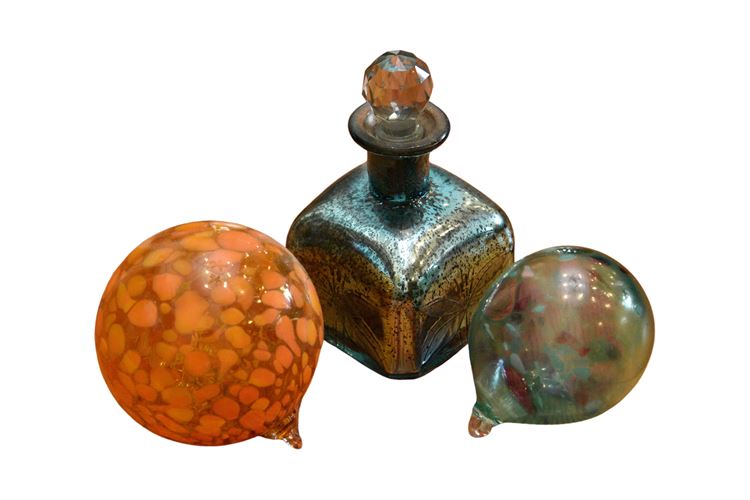 Three (3) Decorative Glass Objects