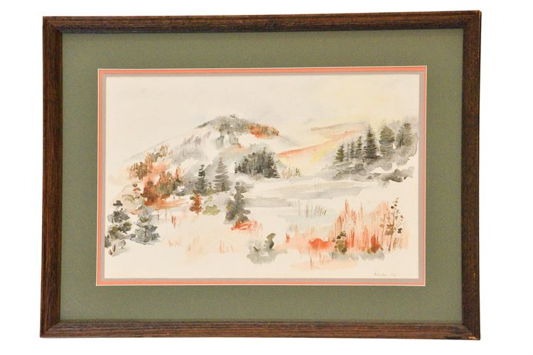 Framed Landscape Print Signed Johnston
