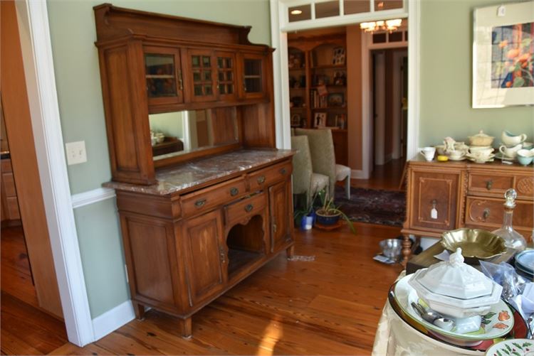 Antique America Victorian Marble Top HUtch