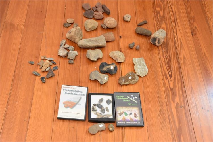 Collection Arrow Heads and Stone Implements