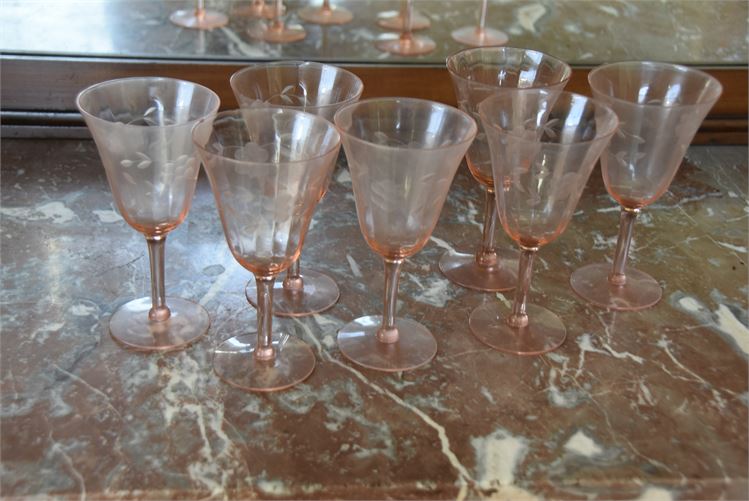 Pink Glass Stemware