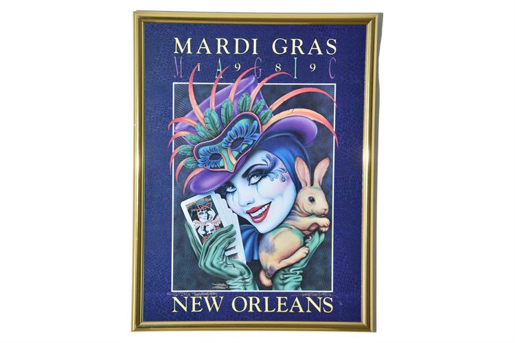 Artist Signed Mardi Gras 1989 New Orleans Poster