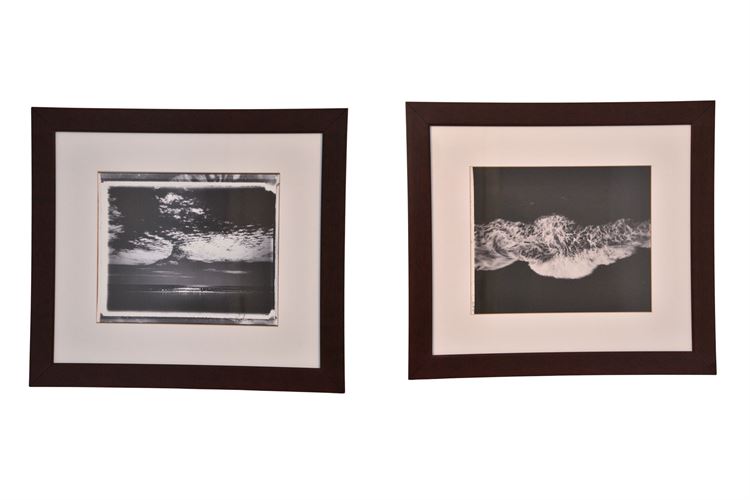 Pair, Black and White Framed Photo Prints Signed