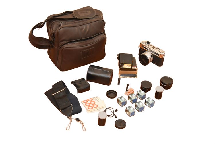 YASHICA Camera With Camera Bag and Accessories