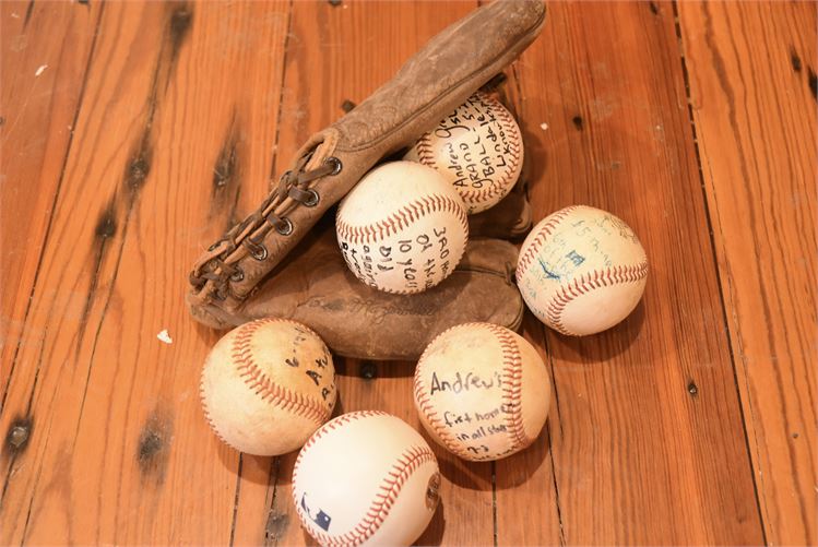 Baseball Glove and Baseballs