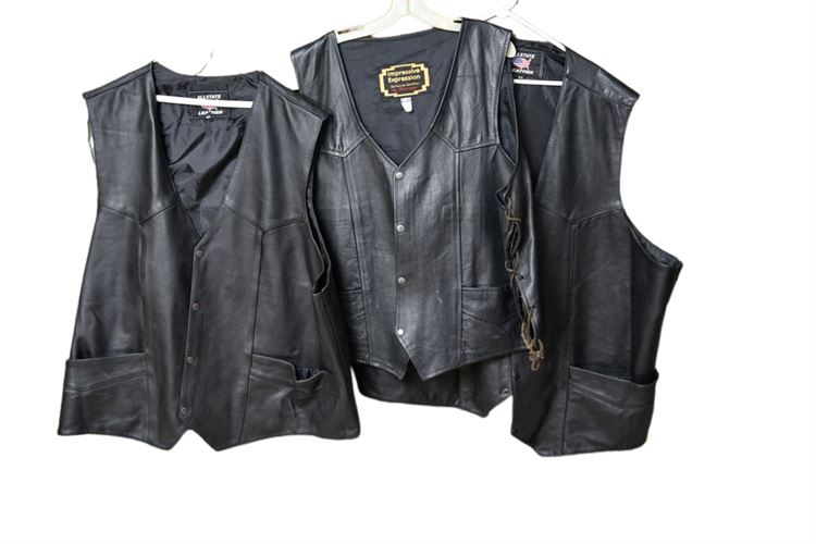 Three (3) Leather Vest