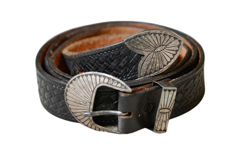 Sterling Silver Leather Belt