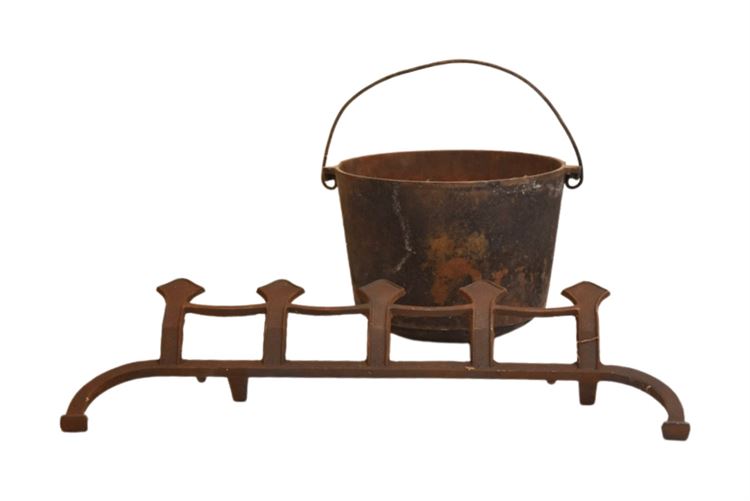 Cast Iron Log Holder and Pot