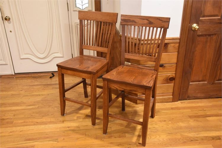 Pair, Wooden Dining Chairs