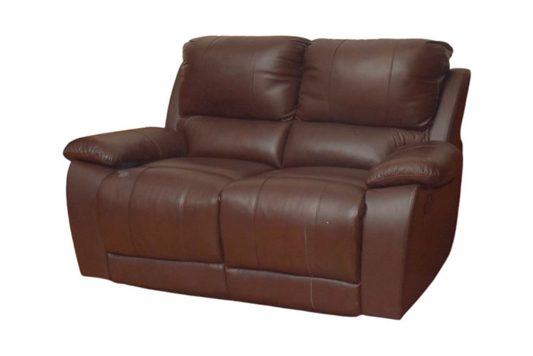 Brown Leather Recliner Loveseat