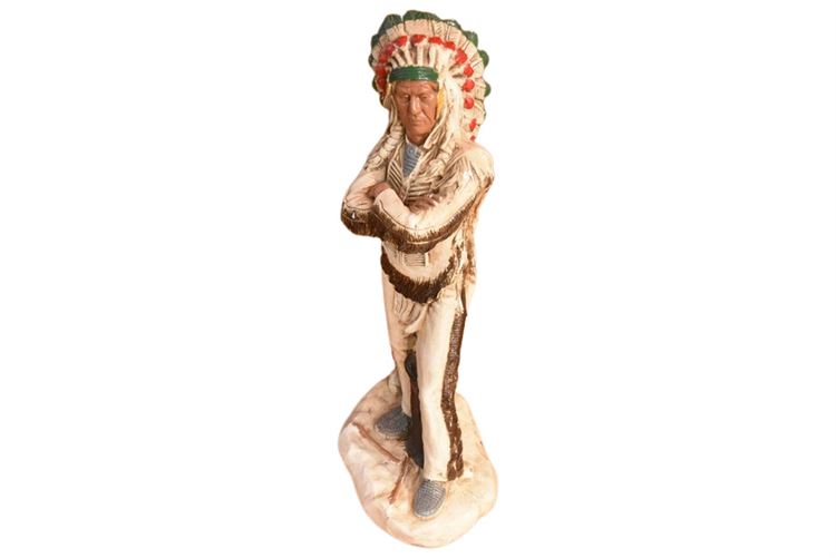 Indian Chief Painted Chalk Figure