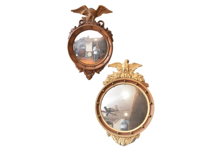 Two (2) Decorative Cast Convex Mirrors