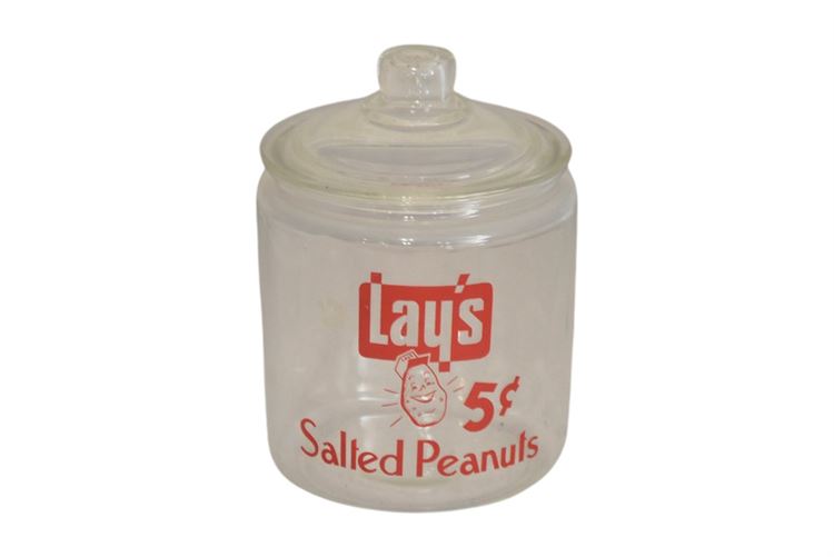 Vintage LAY'S Glass Jar With Lid