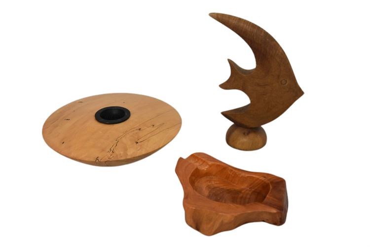 Three (3) Decorative Wooden Objects