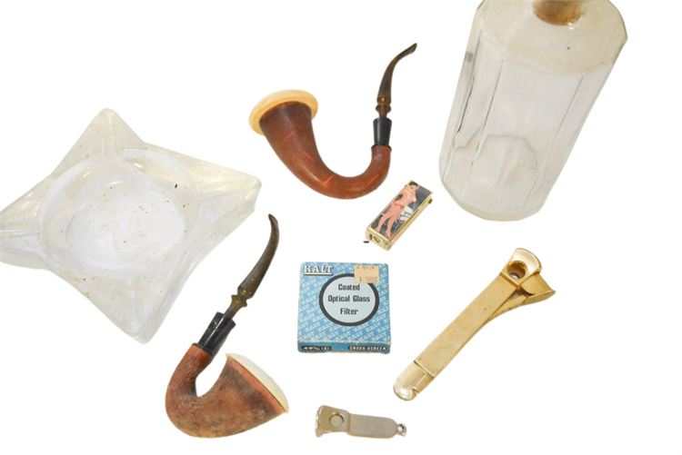 Group of Pipe Smoking Paraphernalia