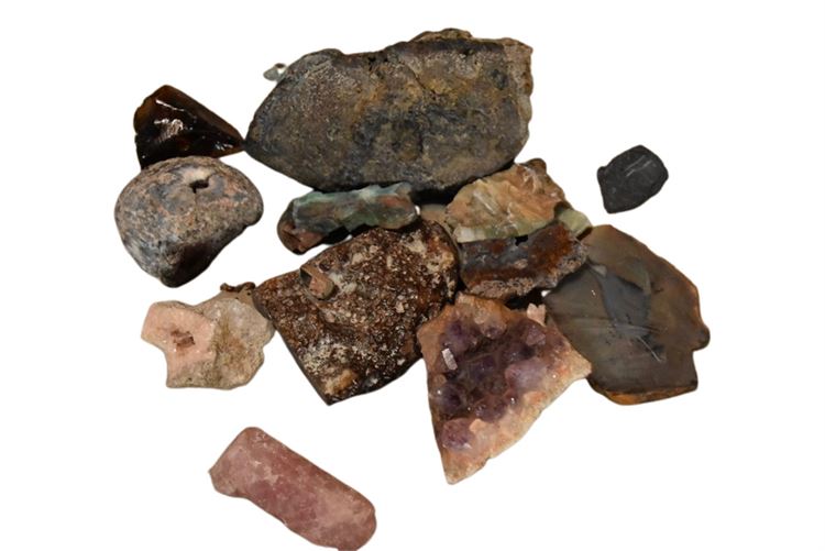 Group, Rocks and Geode Fragments