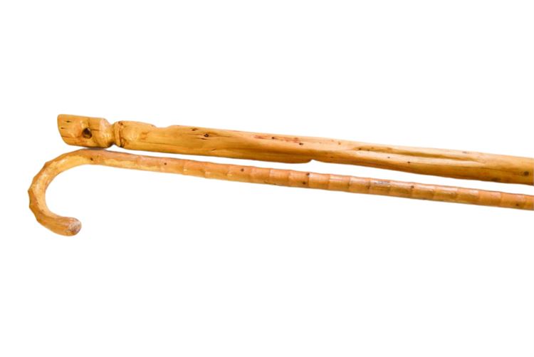 Two (2) Wooden Canes