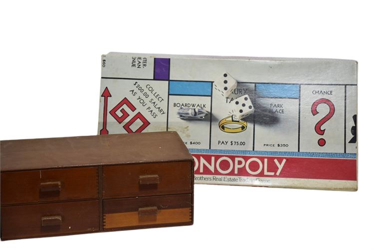 MONOPOLY Game and Small Cabinet