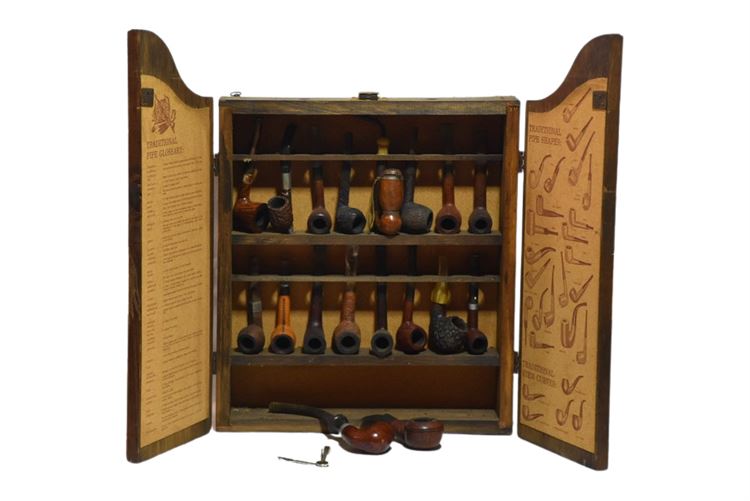 SHERLOCK HOLMES Pipe Cabinet and Pipes