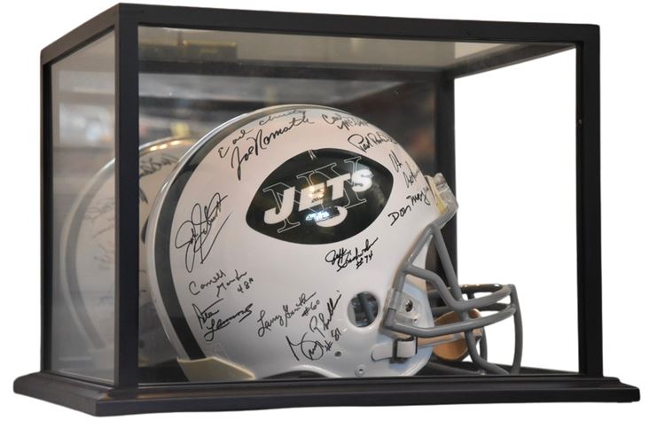 NEW YORK JETS Autographed Helmet W/ Display Case